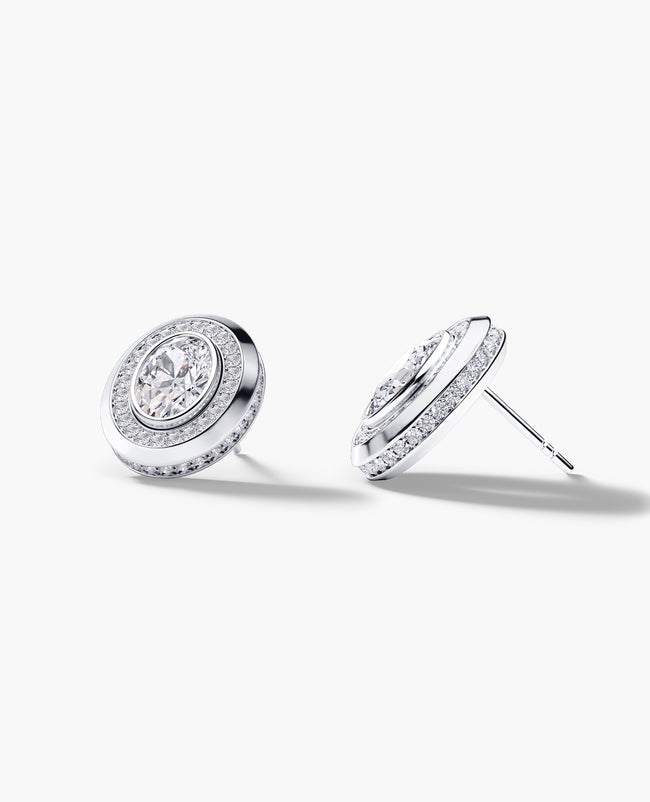 HALO Gold Oval Cut Single Stud Earring with 0.55ct - 1.40ct Diamonds