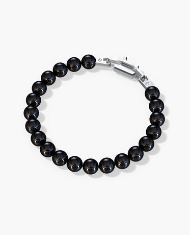 Ready to Ship - POWER BEADS Bracelet with Silver Lock & Polished Onyx