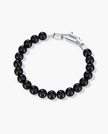 POWER BEADS Bracelet with Silver Lock & Polished Onyx