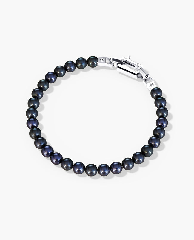 POWER BEADS Bracelet with Gold Lock & Black Pearl