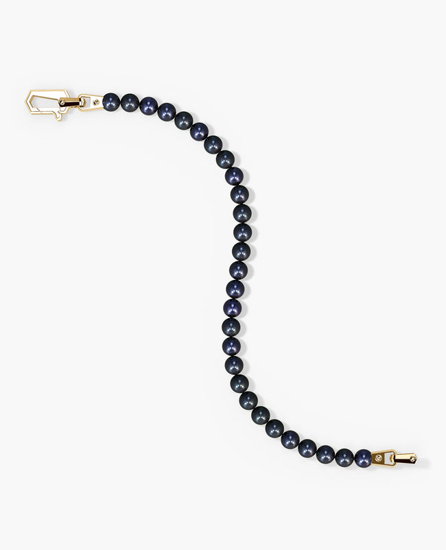 POWER BEADS Bracelet with Gold Lock & Black Pearl