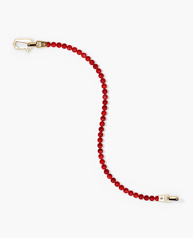 POWER BEADS Bracelet with Gold Lock & Red Coral