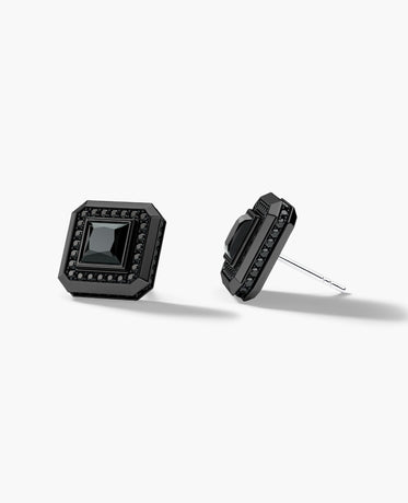 HALO EverBlak Gold Princess Cut Single Stud Earring with 0.55ct - 1.40ct Black Diamonds