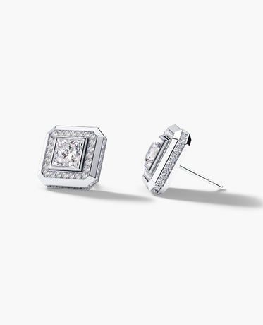 HALO Gold Princess Cut Single Stud Earring with 0.55ct - 1.40ct Diamonds