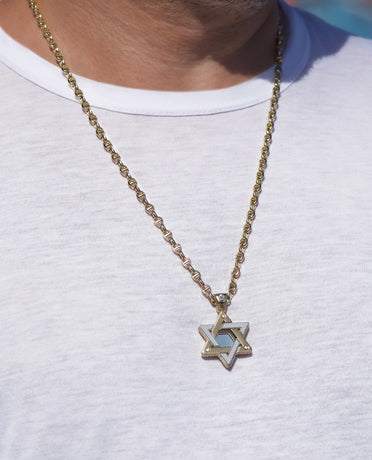 STAR OF DAVID Pendant in Gold with 0.45ct Diamonds