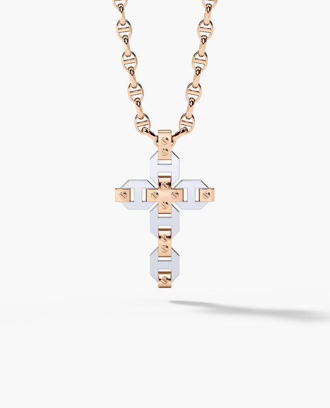 BRIGGS Cross Two-Tone Gold Pendant