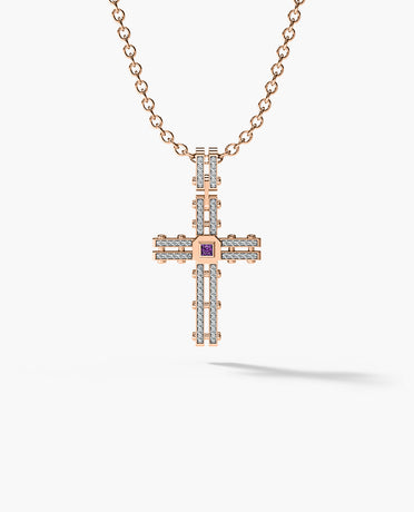 LA PAZ Pendant in Gold with 0.20ct Amethyst and Diamonds
