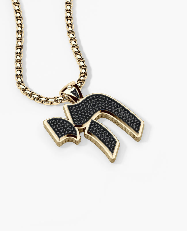 CHAI Pendant in Gold with 0.40ct Black Diamonds