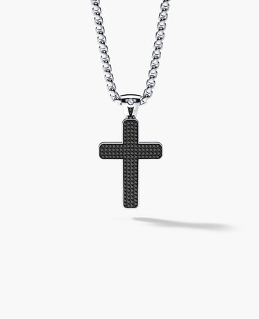 JERRITT Cross Gold Pendant with 2.00ct Black Diamonds
