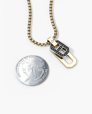 BRIGGS Two-Tone Pendant in Gold with 0.30ct Black Diamonds