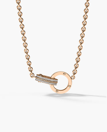 ROPES Gold Interlink Necklace Pendant with 0.20ct Diamonds