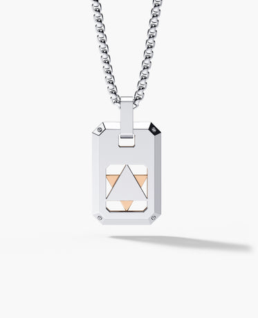 STAR OF DAVID Dog Tag Two-Tone Gold Pendant