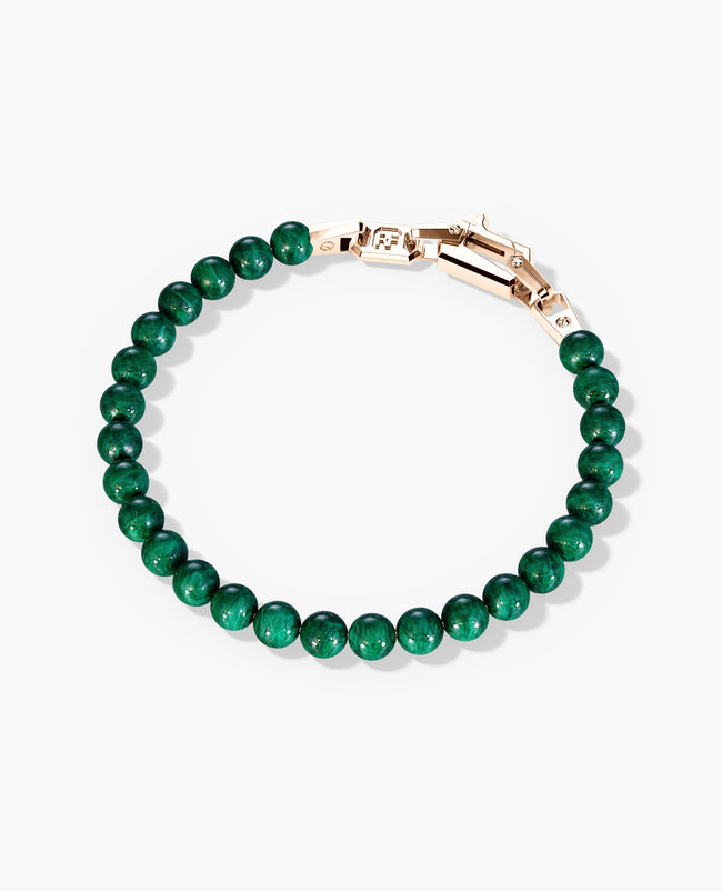 POWER BEADS Bracelet with Gold Lock & Malachite