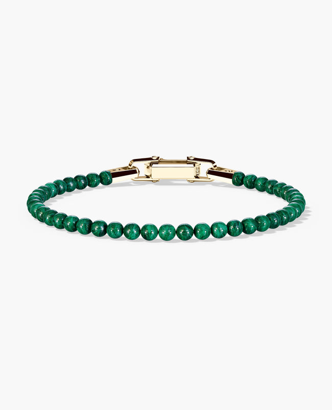 POWER BEADS Bracelet with Gold Lock & Malachite
