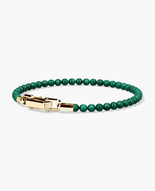 POWER BEADS Bracelet with Gold Lock & Malachite
