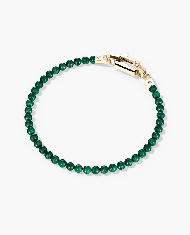 POWER BEADS Bracelet with Gold Lock & Malachite