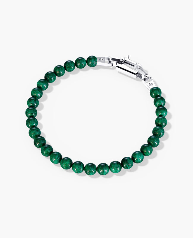 POWER BEADS Bracelet with Gold Lock & Malachite