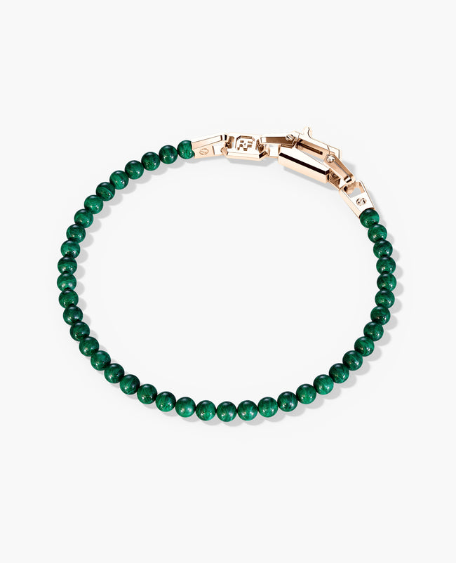 POWER BEADS Bracelet with Gold Lock & Malachite