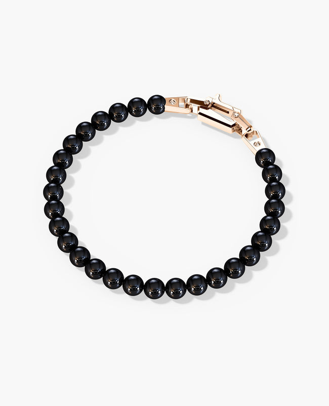 POWER BEADS Bracelet with Gold Lock & Polished Onyx