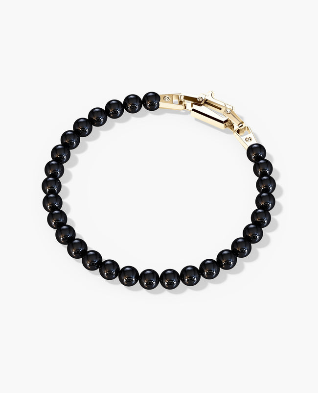 POWER BEADS Bracelet with Gold Lock & Polished Onyx