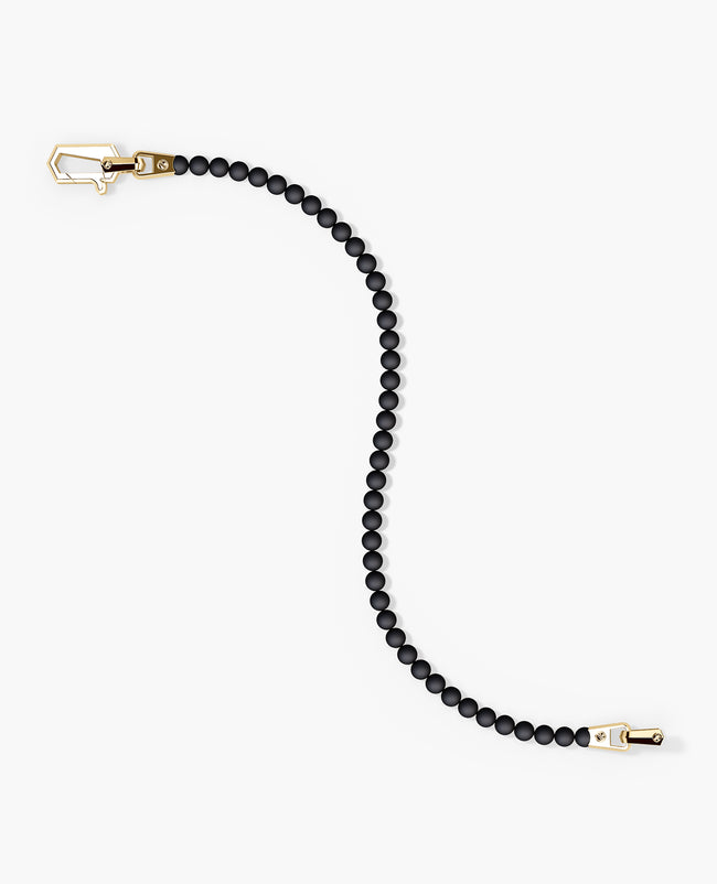POWER BEADS Bracelet with Gold Lock & Matt Onyx