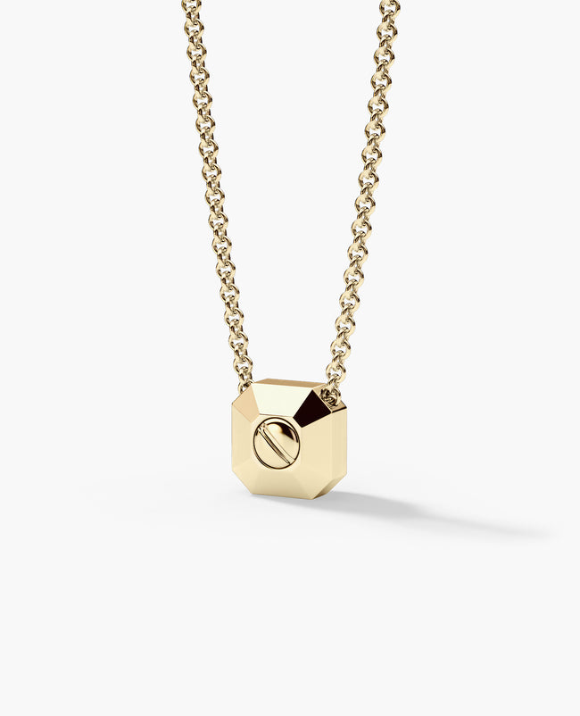 LODE Solitaire Bezel Set Floating Princess Cut Black Diamond Pendant Necklace