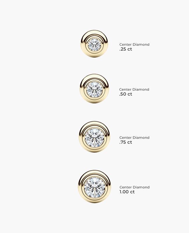 LODE Solitaire Bezel Set Floating Round Cut Diamond Pendant Necklace