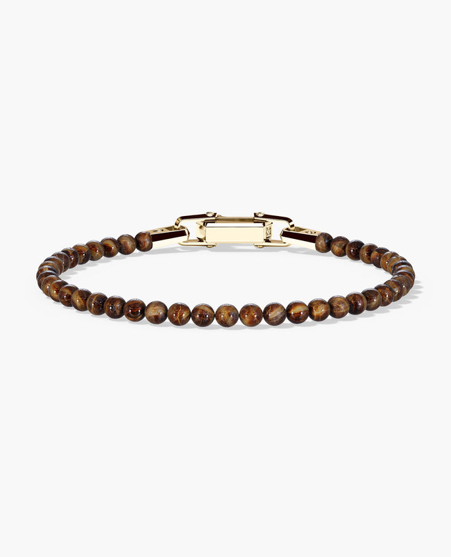 POWER BEADS Bracelet with Gold Lock & Tiger Eye