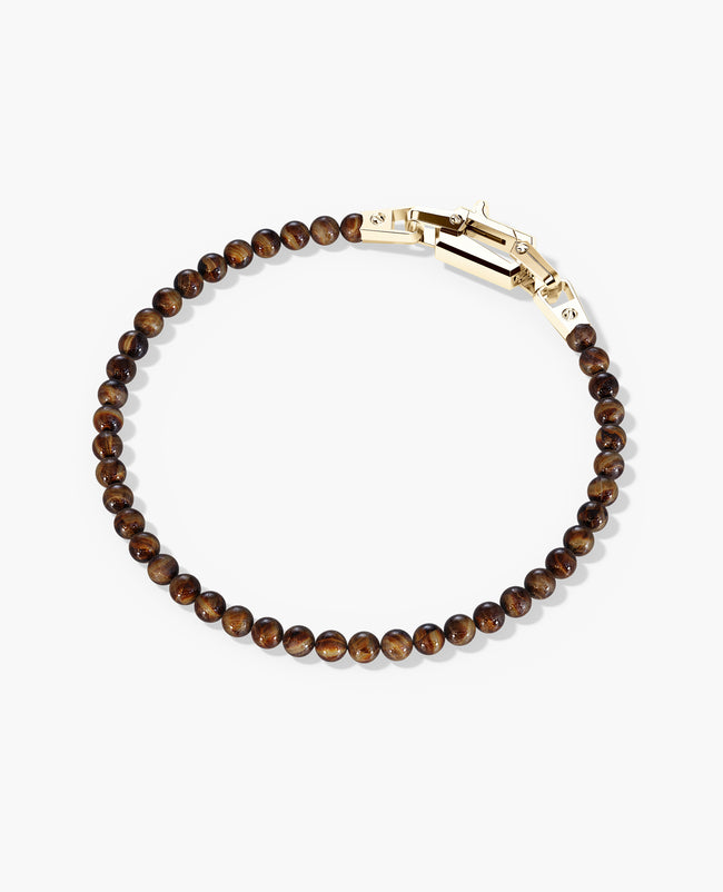 POWER BEADS Bracelet with Gold Lock & Tiger Eye