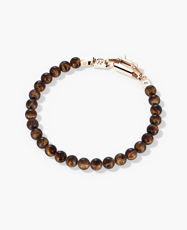 POWER BEADS Bracelet with Gold Lock & Tiger Eye