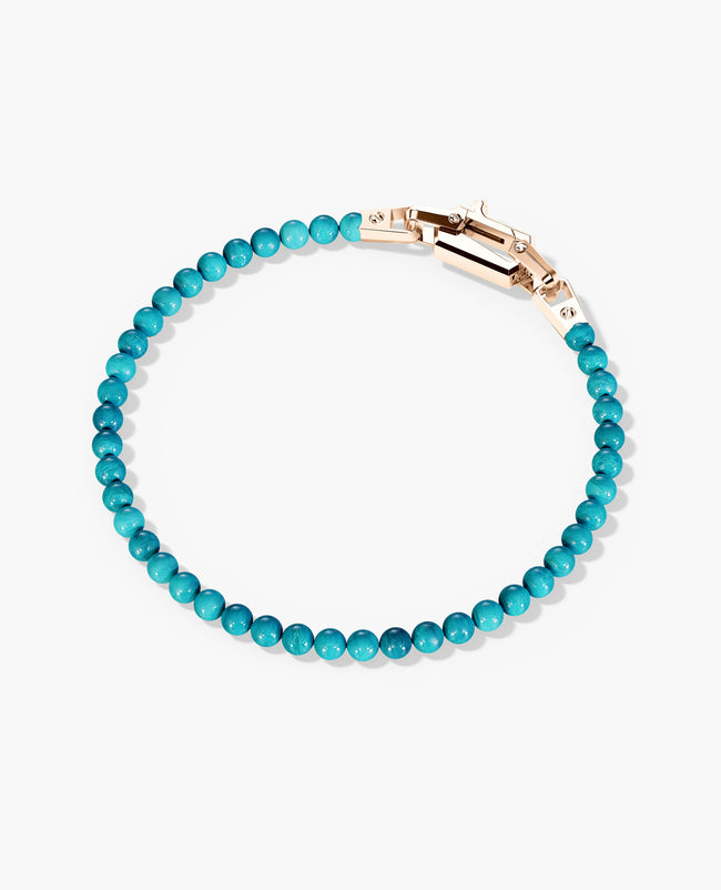 POWER BEADS Bracelet with Gold Lock & Turquoise