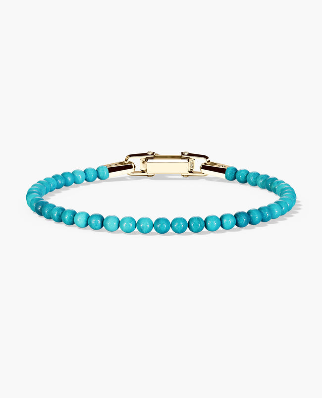 POWER BEADS Bracelet with Gold Lock & Turquoise