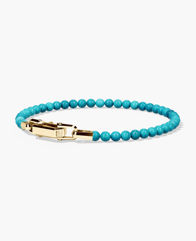 POWER BEADS Bracelet with Gold Lock & Turquoise