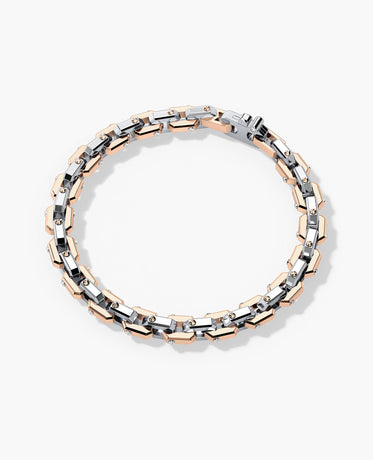 EMPIRE CHAIN Link Bracelet in Two-Tone Gold - 6mm