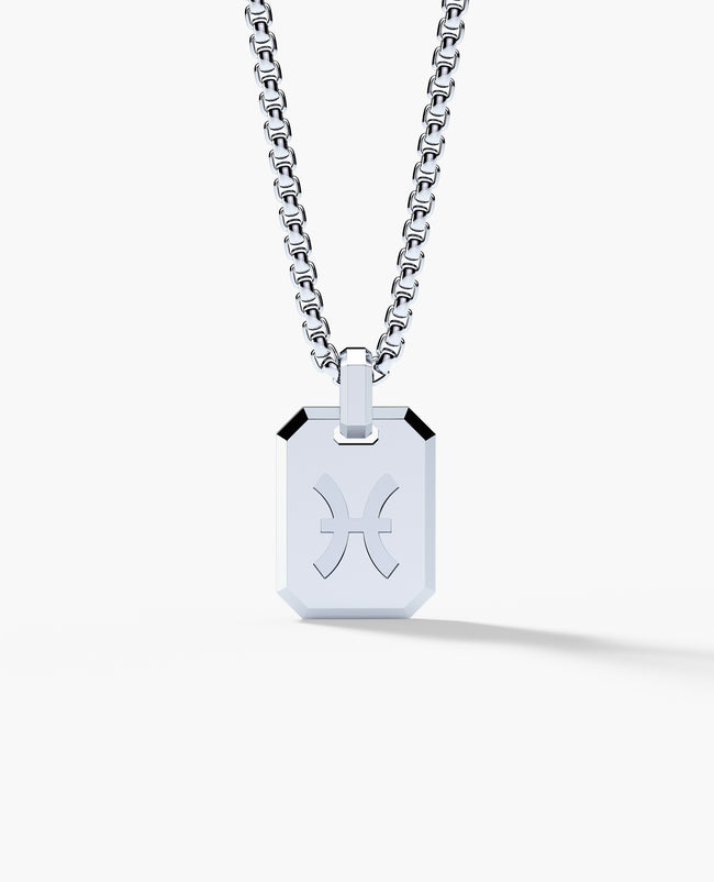 PISCES MINI ZODIAC Dog Tag Gold Pendant