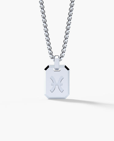 PISCES MINI ZODIAC Dog Tag Gold Pendant