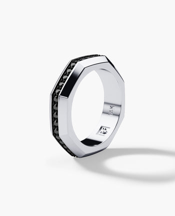 Sample - LINCOLN Gold Ring with 0.80ct Black Diamonds