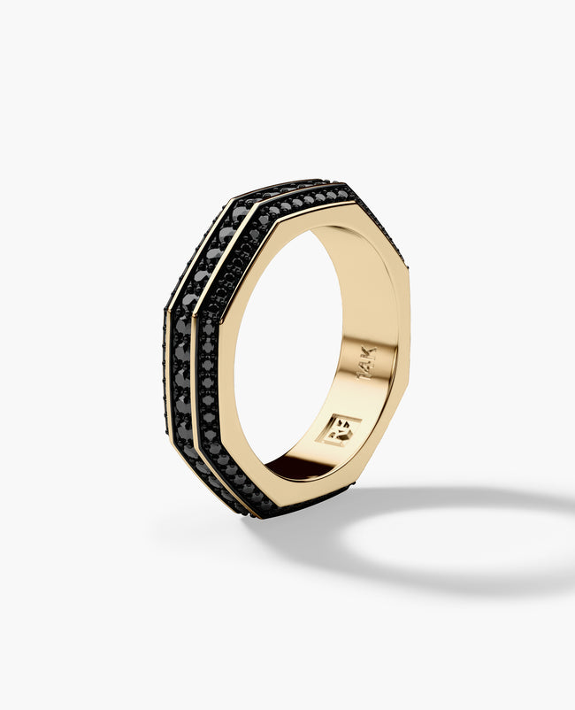 DENTON Gold Ring with 1.65ct Black Diamonds