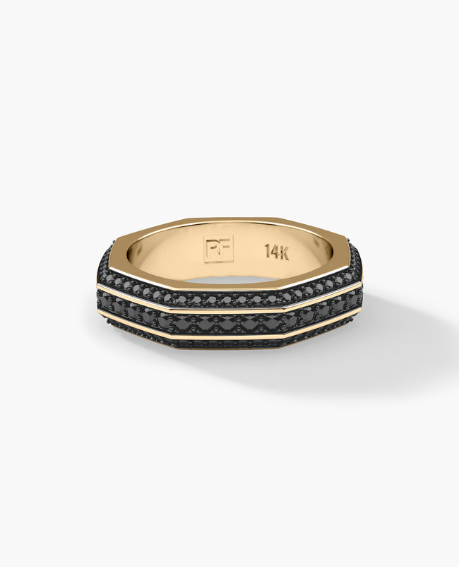 DENTON Gold Ring with 1.65ct Black Diamonds