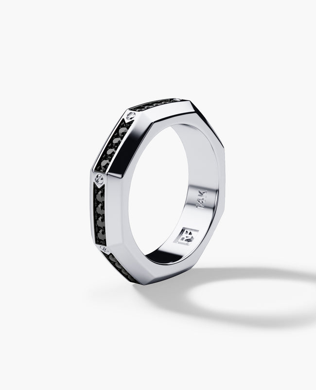 DENTON Gold Ring with 0.60ct Black Diamonds