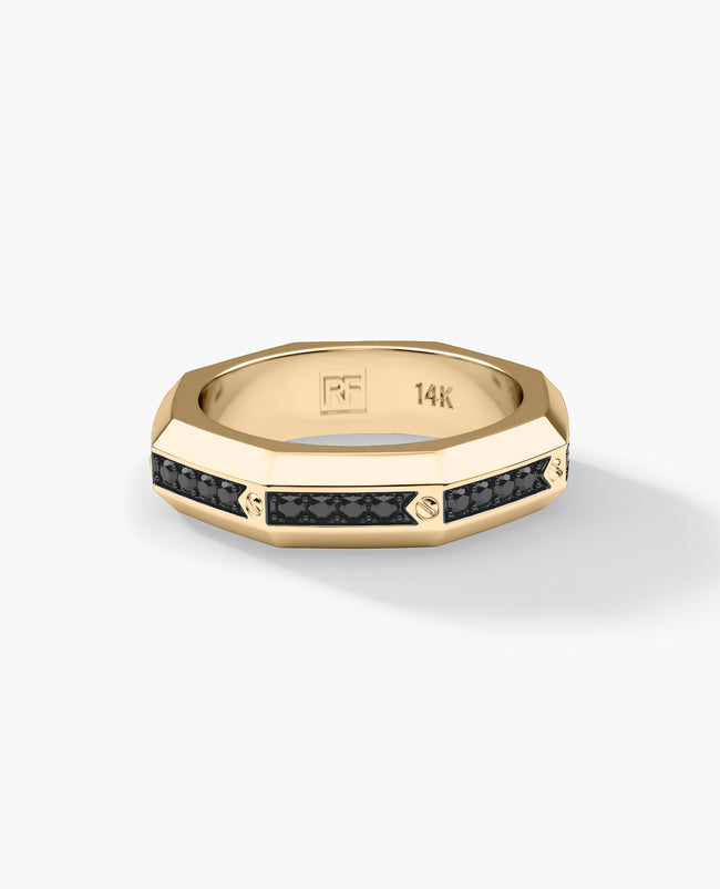 DENTON Gold Ring with 0.60ct Black Diamonds