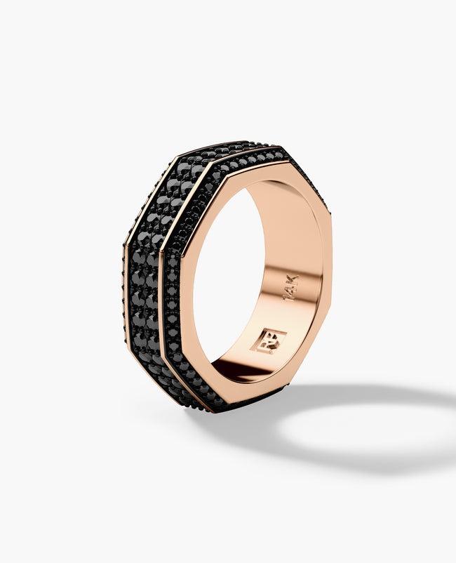 DENTON Gold Ring with 2.40ct Black Diamonds