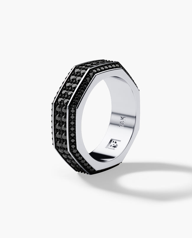 DENTON Gold Ring with 2.40ct Black Diamonds