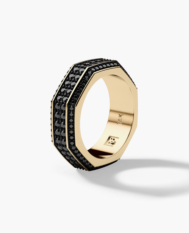 DENTON Gold Ring with 2.40ct Black Diamonds