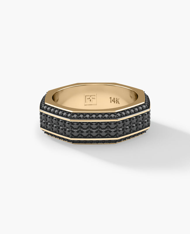 DENTON Gold Ring with 2.40ct Black Diamonds
