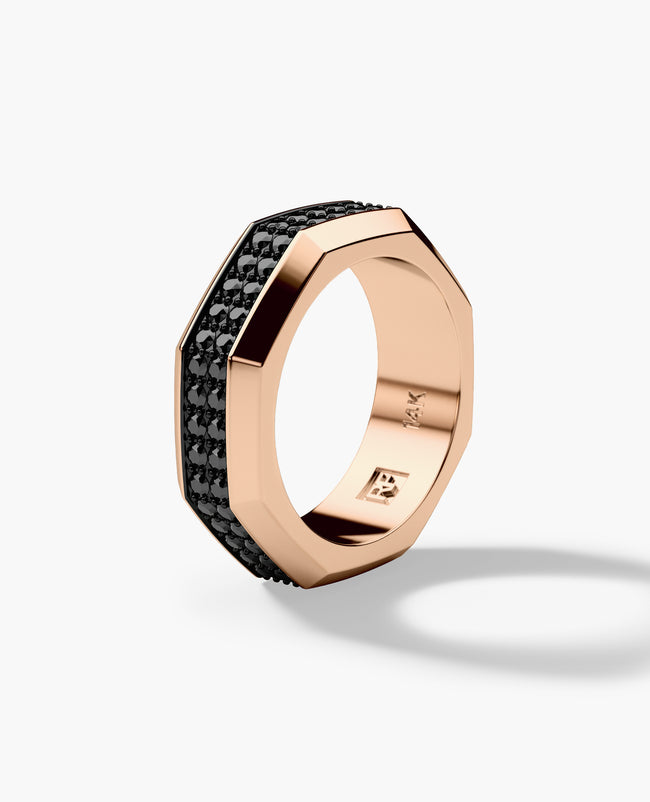 DENTON Gold Ring with 1.60ct Black Diamonds