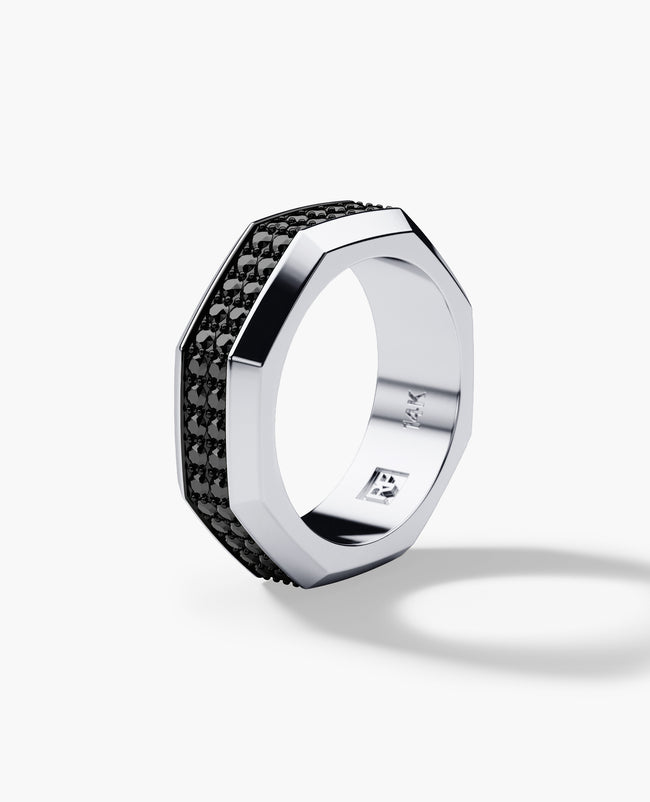 DENTON Gold Ring with 1.60ct Black Diamonds