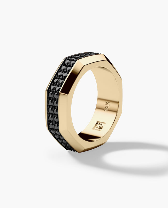 DENTON Gold Ring with 1.60ct Black Diamonds