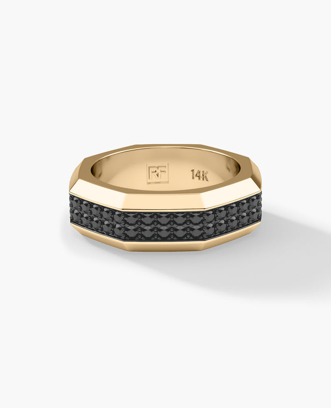 DENTON Gold Ring with 1.60ct Black Diamonds