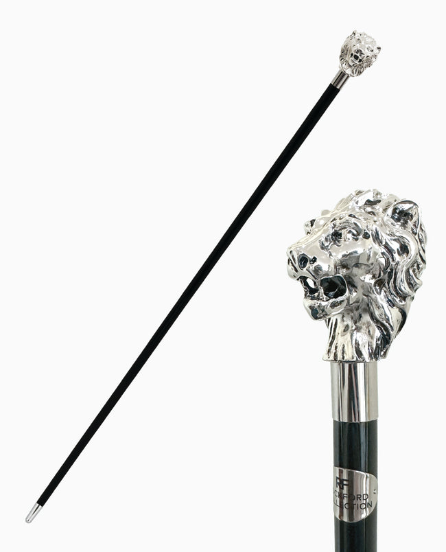 Rockford Collection x Pasotti Silver Plated Lion Cane - Handmade in Italy
